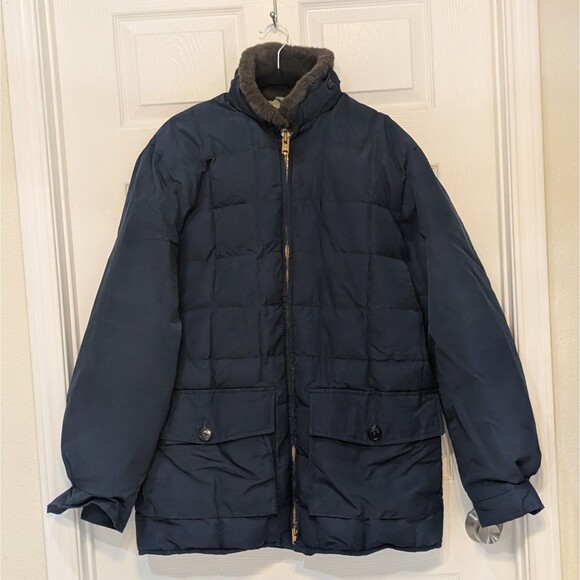 Vintage Eddie Bauer Down Blizzard Proof Jacket Coat Parka Men's Fur Collar XL - Picture 1 of 12